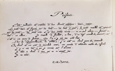 Manuscript Preface Page of Sheet Music with Drawings