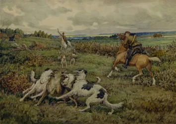 Hunting with Borzois