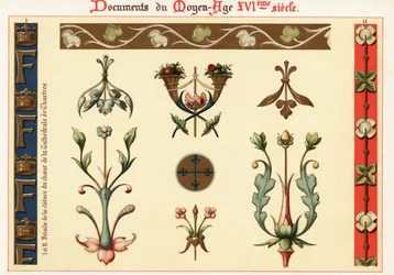 Design elements from architecture and manuscripts of the 16th century