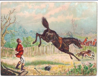 Fox Hunt with a Lone Horse Galloping Away, c.1880