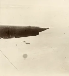 Looking down from the balloon at the plateau. From an album by Sir Ernest Henry Shackleton entitled National Antarctic Expedition (1901-1903)