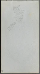 Sketchbook, page 17: Bust of a Man in Top Hat