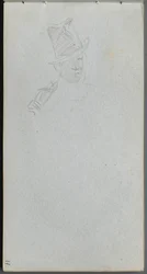 Sketchbook, page 17: Bust of a Man in Top Hat