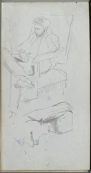 Sketchbook, page 24: Seated Male Figure