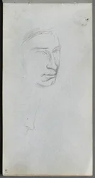 Sketchbook, page 61: Face, 3/4 view profile