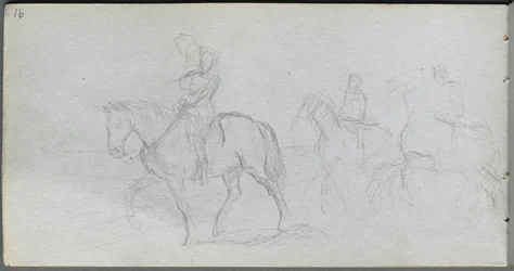 Sketchbook, Page 91: Figures on Horseback