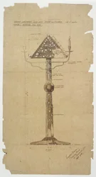 Design for Ebony Lectern inlaid with Bone & Silver for St. Andrews Church, Roker