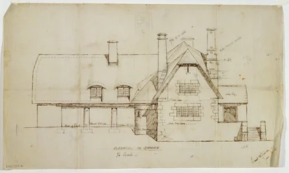 Garden Elevation of Cottage, Sapperton, 14th June 1902