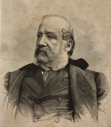 Portrait of Gerolamo Induno, Italian painter, engraving by Ernesto Mancastropa from photograph by Guigoni and Bossi, from L
