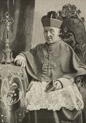 Portrait of Luigi Nazari of Calabiana (1808-1893), Italian politician and archbishop of Italy, engraving by Ernesto Mancastropa after photo by Ganzini and Gabriel, from L