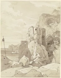Amalfi, view of San Francesco over a watchtower