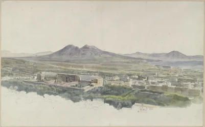 View over Naples with Pompeii towards Vesuvius