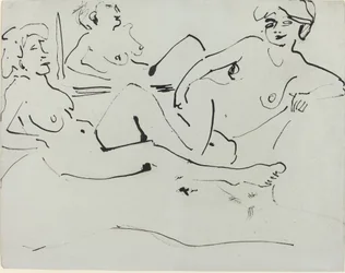 Dodo and an Older Woman Reclining before a Mirror