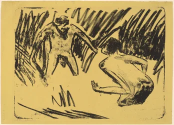 Men Splashing in the Reeds