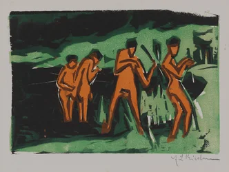 Bathers Tossing Reeds