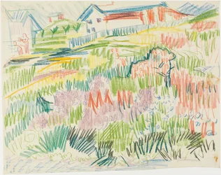 Flower Meadow with Houses