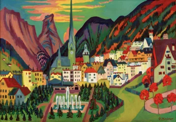 Davos with Church. Davos in Summer