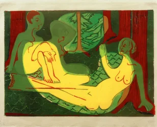 Three Nudes in the Forest