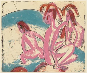 Three Bathers on Rocks, Fehmarn