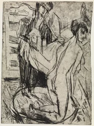 Three Figures/Woman Drying a Bather