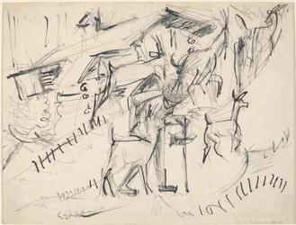 Goatherd with Goats