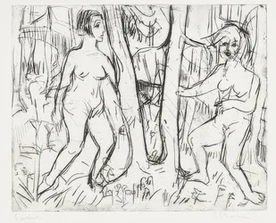 Girls Playing in the Forest. 1923