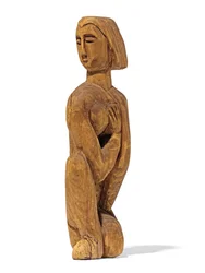 Kneeling, Left-facing Head, Right Hand on the Left Breast