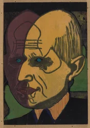 Head of Dr. Bauer, Color Woodblock II