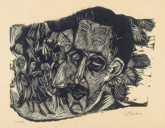 Head of Dr. Ludwig Binswanger and Little Girls, 1917-18