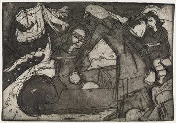 Girl with Two Children/Children with a Wheelbarrow
