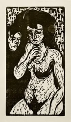 Nude Girl with Self-Portrait
