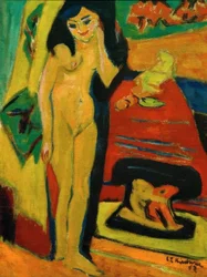 Naked Girl Behind Curtain (Fränzi)