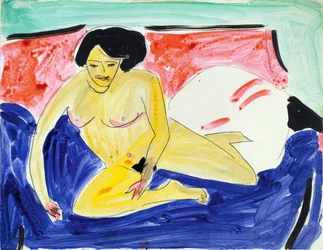 Seated Nude on Divan