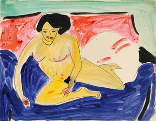 Seated Nude on Divan