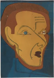 Self-Portrait, Colour Woodcut I