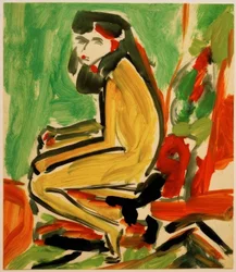 Seated Fränzi with White Face