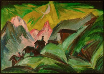 Stafelalp in Moonlight, Alpine Huts near Davos