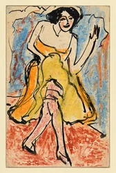 Dancer with Raised Skirt (Postcard to Maschka Mueller)