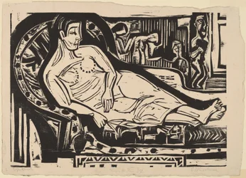 Woman Lying on a Sofa