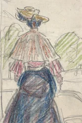Woman in Landscape Seen From Behind