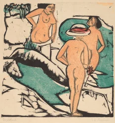 Women Bathing Between White Stones, 1912