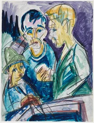 Two Farmers and Boy at the Well