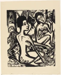 Two Nude Women in the Woods