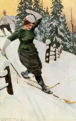 Woman skiing