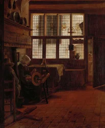 Interior with Woman at the Spinning Wheel