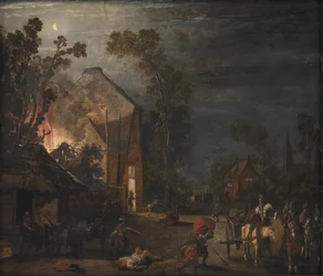 A Village Looted at Night
