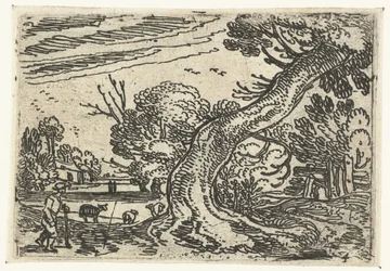 Shepherd by a Leaning Tree (Small Landscapes)