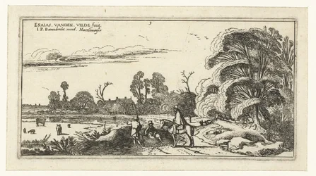 Rider and Walkers on a Road near Lisse