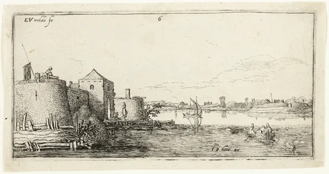 Ten Landscapes: Walled River Town to the Left of a River