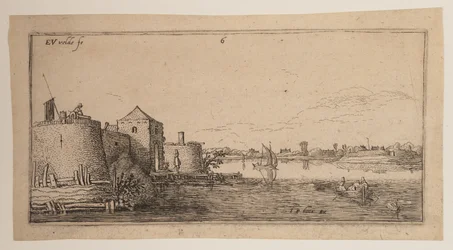 Walled Town, Left of a River, from Landscapes